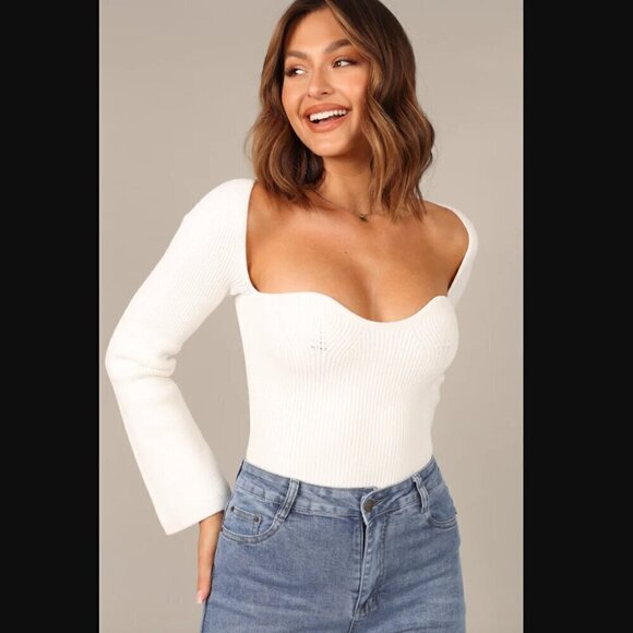 Petal & Pup Aquerelle White Stretch Knit Sweater 12 - Picture 10 of 16